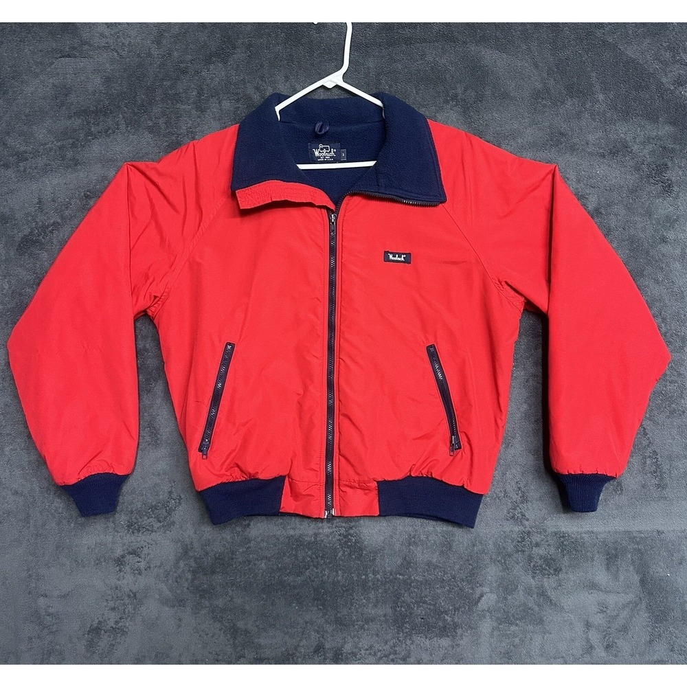 Vintage Woolrich Jacket Women's Medium Heavy Ski Fleece Lined Colorblock 1980's